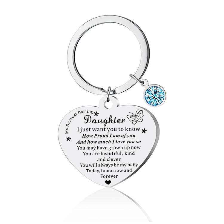 Venta al por mayor de acero inoxidable HIJA Ideas de regalo Llaveros para hija